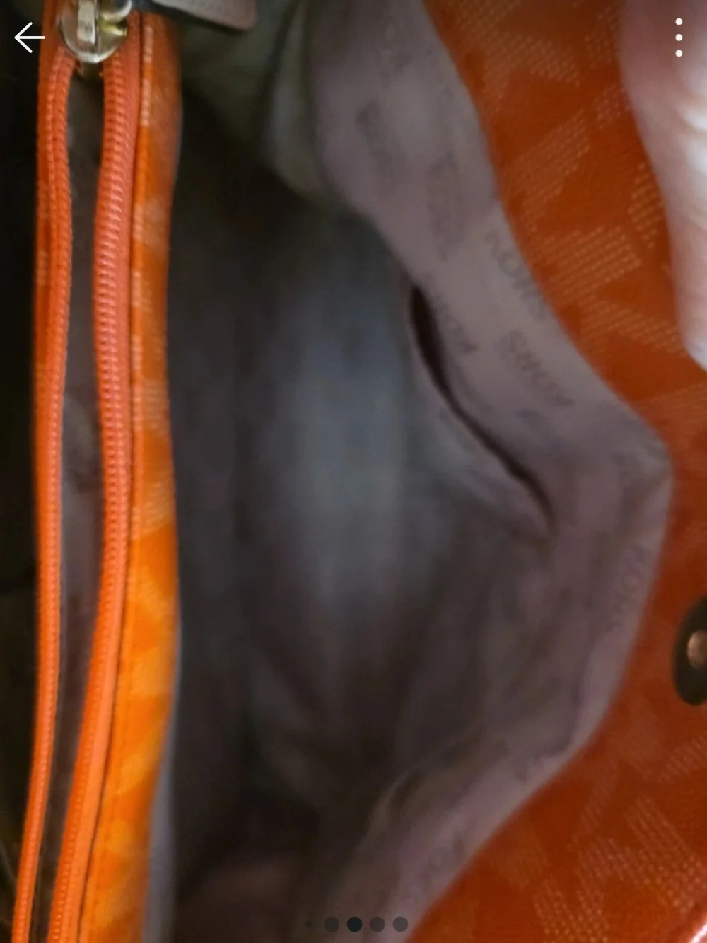Michael Kors Orange MK Logo Satchel with Cream Trim